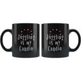 Juggling Is My Cardio 11oz Black Mug