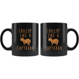 Chillin' Like A Capybara 11oz Black Mug