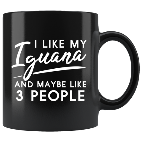 I Like My Iguana And Maybe Like 3 People 11oz Black Mug