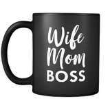 Wife Mom Boss Mug in Black (Mother's Day Mug)