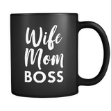 Wife Mom Boss Mug in Black (Mother's Day Mug)