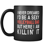Volleyball Dad Black Mug