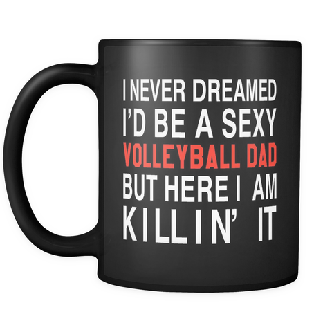 Volleyball Dad Black Mug