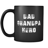 Dad Grandpa Hero Black Mug