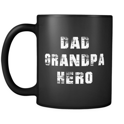 Dad Grandpa Hero Black Mug