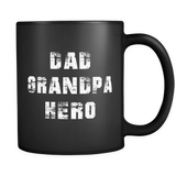 Dad Grandpa Hero Black Mug