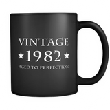Vintage 1982 Aged to Perfection Black Mug