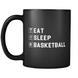Eat Sleep Basketball Black Mug