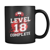 Level 18 Complete - 18th Birthday Mug in Black