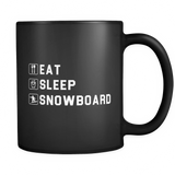 Eat Sleep Snowboard Black Mug