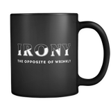 Irony The Opposite of Wrinkly Mug in Black