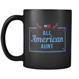 All American Aunt Black Mug