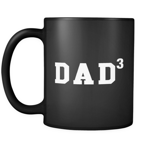 Dad of 3 Black Mug