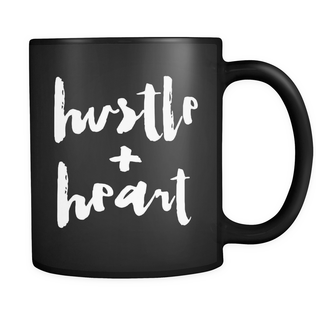 Hustle and Heart Black Mug