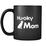 Husky Mom Black Mug