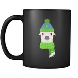 Winter Lama Christmas Black Mug