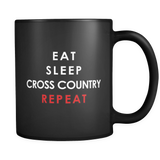 Eat Sleep Cross Country Repeat Black Mug