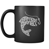 Fishing Art Black Mug
