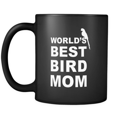 World's Best Bird Mom Black Mug