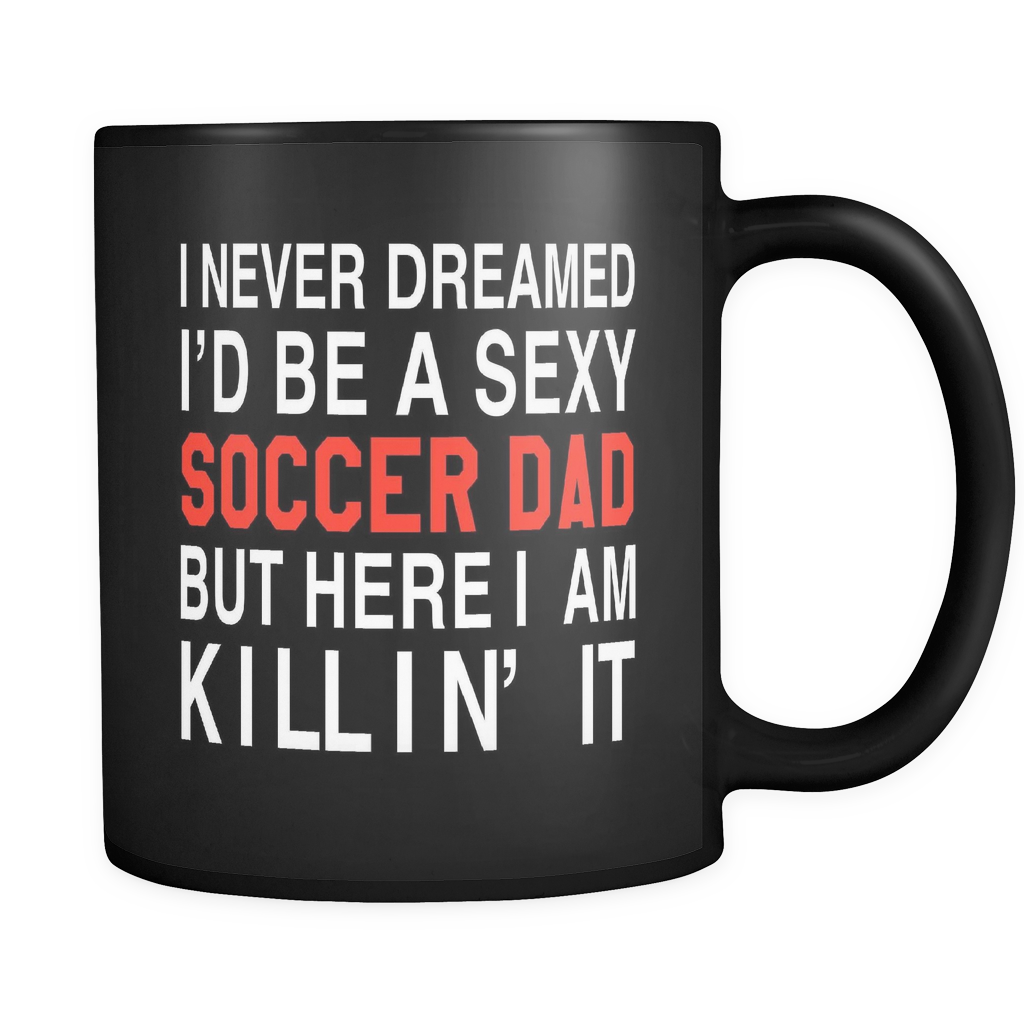 Soccer Dad Black Mug