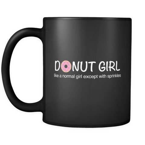 Donut Girl Black Mug