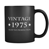 Vintage 1975 Aged to Perfection Black Mug