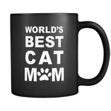 World's Best Cat Mom Black Mug