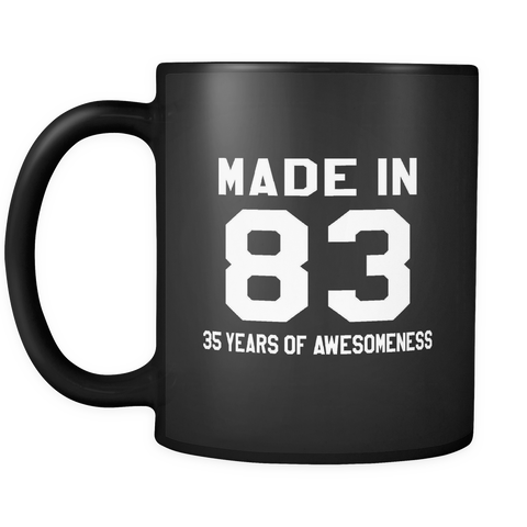 Made In 83 Black Mug