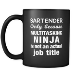 Bartender Multitasking Ninja Black Mug