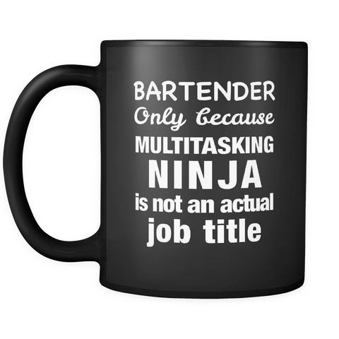 Bartender Multitasking Ninja Black Mug