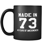 Made In 73 Black Mug