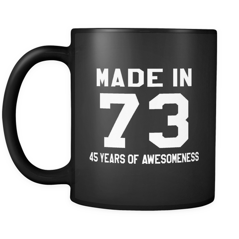 Made In 73 Black Mug