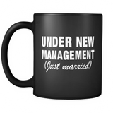 Just Married Black Mug - Under New Management