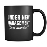 Just Married Black Mug - Under New Management