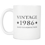 Vintage 1986 Aged To Perfection White Mug