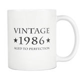 Vintage 1986 Aged To Perfection White Mug