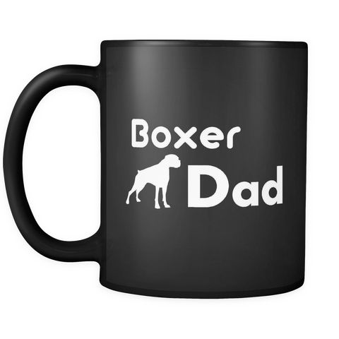 Boxer Dad Black Mug
