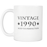 Vintage 1990 Aged To Perfection White Mug