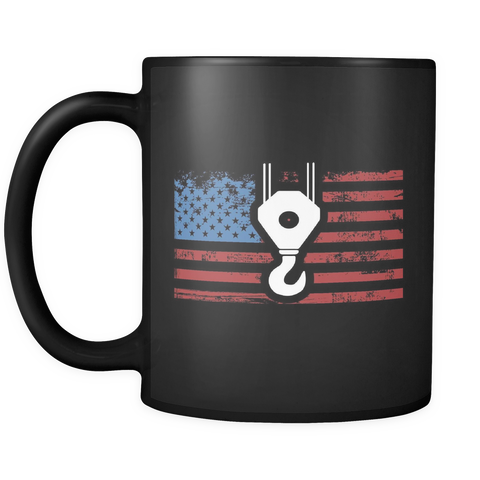 Crane Operator USA Flag Mug