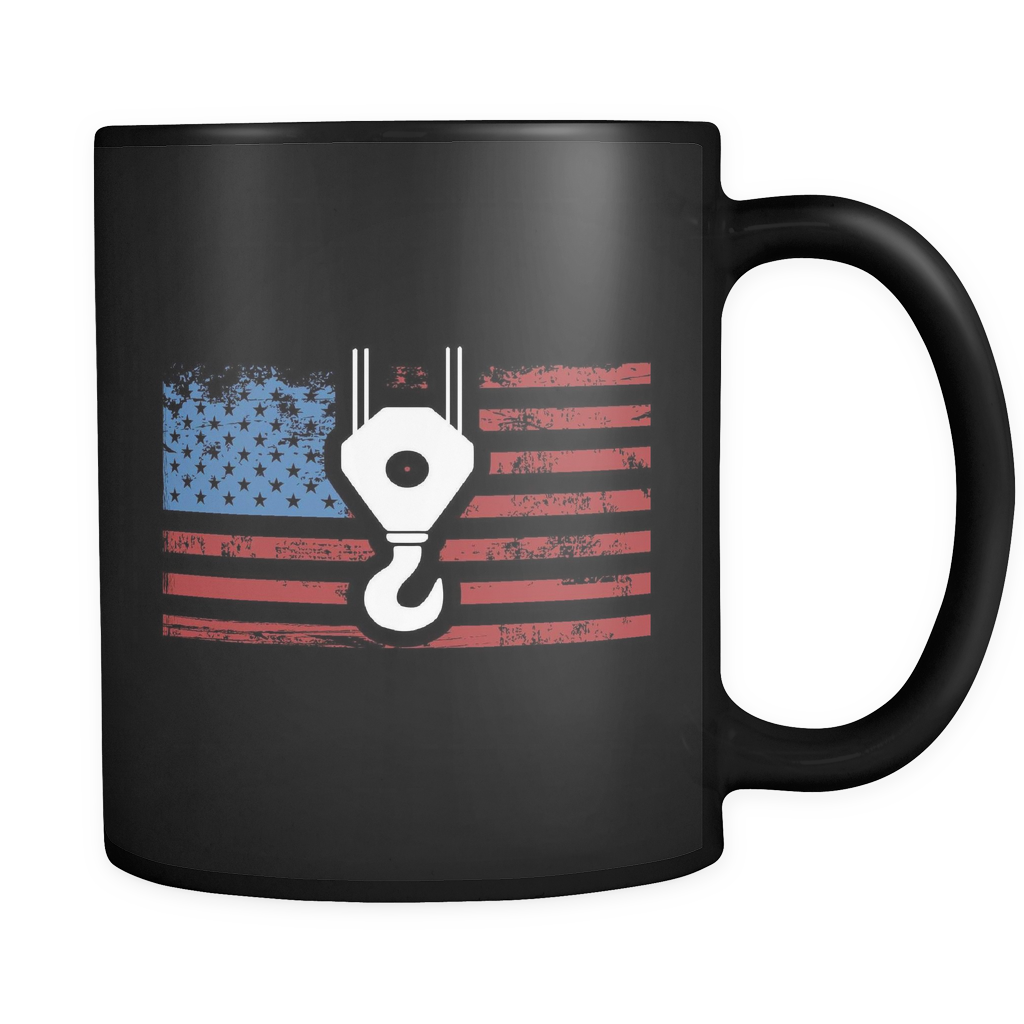 Crane Operator USA Flag Mug