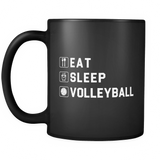 Eat Sleep Volleyball Black Mug