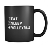 Eat Sleep Volleyball Black Mug