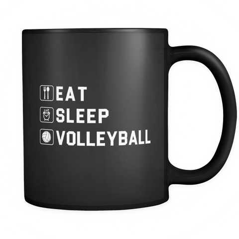Eat Sleep Volleyball Black Mug