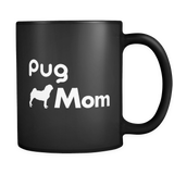 Pug Mom Black Mug