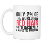 Only 2% Of The World Had Red Hair Unicorn Mug