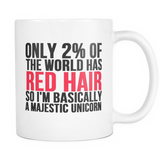Only 2% Of The World Had Red Hair Unicorn Mug