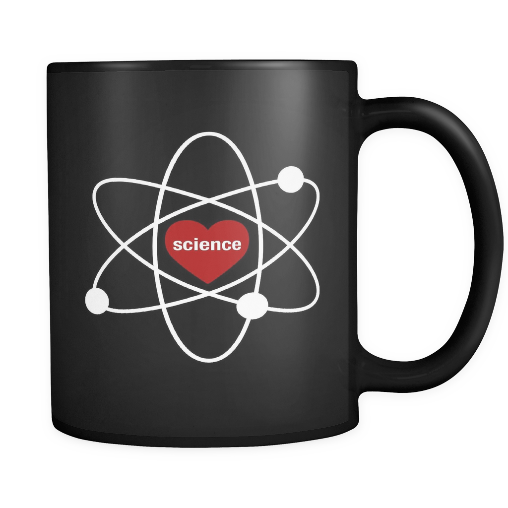 I Love Science Black Mug