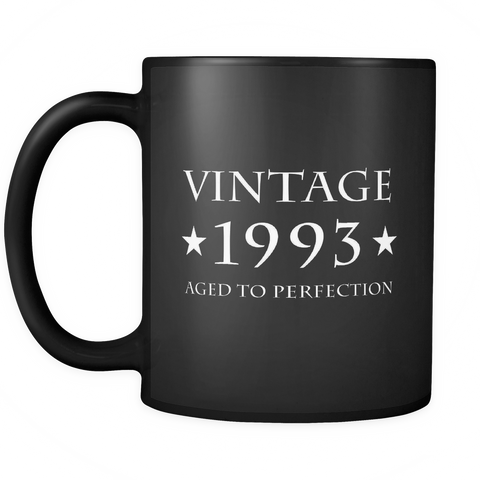 Vintage 1993 Aged to Perfection Black Mug