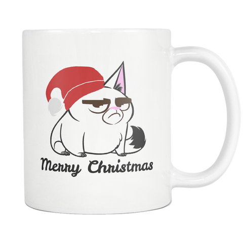 Merry Christmas Grumpy Cat White Mug
