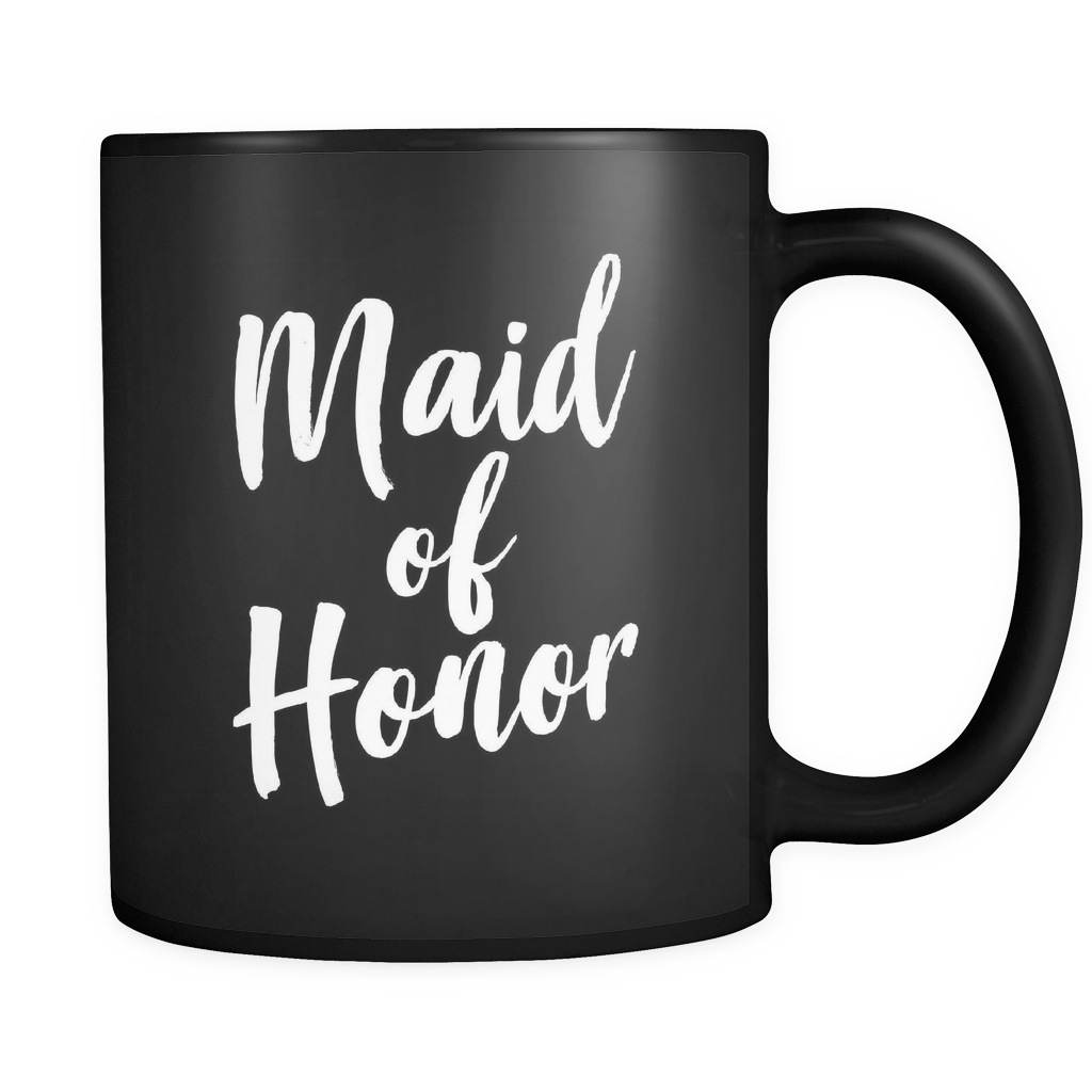 Maid Of Honor Black Mug